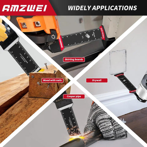 Extended Reach Titanium Oscillating Tool Blades For Metal And Wood Cutting With 70 Mm Deep Plunge Design Heavy Duty Multi Tool Accessories For Tight Squeeze Projects That Will Nail It Without Breaking A Sweat in use on wood, drywall, and cooper pipe.