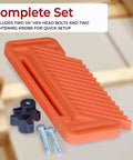 Top Shelf Adjustable Featherboard For Woodworking Router Tables And Table Saws Rock Solid UHMW Safety Jig With Miter Lock Fence Guide Tight Grip Pro Shop Essential Pack Of One with hex head bolts and tightening knobs.
