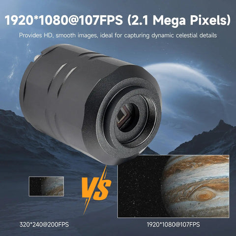 1920x1080@107FPS view with 2MP IMX662 Telescope Camera With USB 3.0 High Speed Transfer, 1.25 Inch CMOS Eyepiece, 128MB DDR Buffer