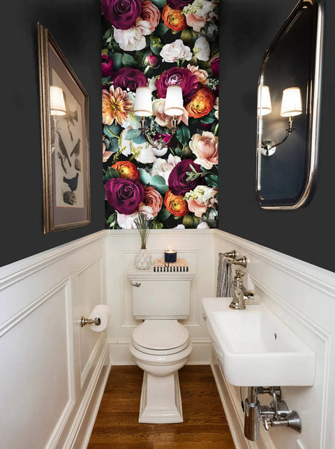 Peel And Stick Floral Wallpaper With Rose And Daisy Pattern Removable Self Adhesive Mural For Walls Easy Install Renter Friendly
