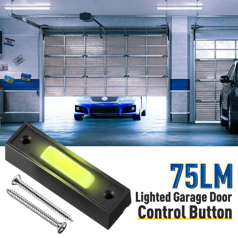 Lighted Doorbell Button And Garage Door Opener Switch With LED Light Wall Mounted Push To Exit Ringer Button Black Finish