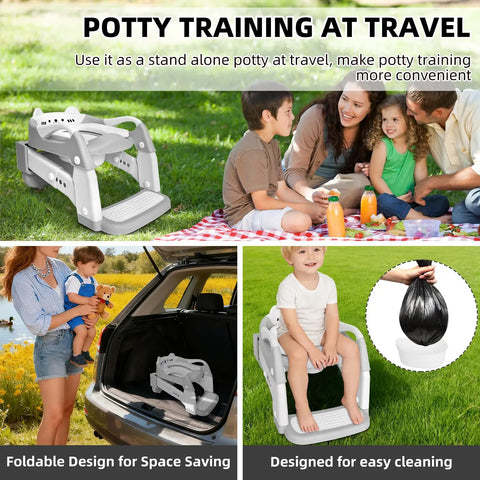 Kickstart Your Tot Seamless Transition With This Upgrade 3 In 1 Potty Training Seat And Step Stool Featuring Rock Solid Non Slip Base Soft Grip Handles Foldable Design For Boys And Girls