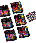 Ice Cream Themed Paper Food Bags With Dope Decorative Stickers, Black Party Packaging For Snacks And Gifts, colorful design