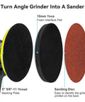 Five Inch Angle Grinder Sanding Disc Kit with Hook and Loop Backing Pad and Foam Buffing Pads for Drill or Grinder DIY Projects