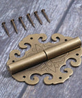 Antique Bronze Decorative Hinges For Cabinets And Wooden Boxes Retro Vibe Brass Bat Flower And Cloud Jewelry Fittings Classic