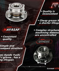 Comparison of MAYASAF and others highlighting Beefed Up Front Wheel Hub Bearing Assembly 2 Pack For Toyota Tundra Land Cruiser Sequoia And Lexus LX570 2008-2015 4WD Only OEM Grade Heavy Duty Replacement For Smooth Steering And Longevity.