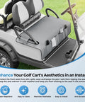 Ride Ready Golf Cart Seat Cover Towel Blanket With Armrest Strap And Pockets Universal Front Seats Fit For Club Car EZGO Yamaha And More All Season Protection Gray on golf cart with front pockets and armrest