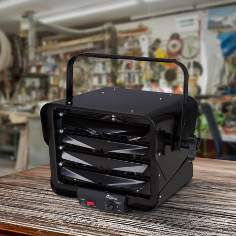 Rugged Heavy Duty 240 Volt Hardwired Commercial Shop And Garage Heater Cranking 3000 To 6000 Watts To Blast Serious Heat
