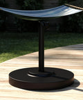 Heavy Duty Concrete Weighted Round Umbrella Base 50 Lbs Powder Coated Steel With Black Frame Outdoor Patio Stand on deck