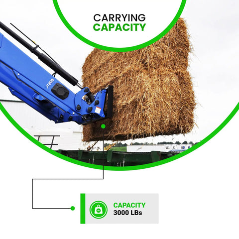 39 Inch Hay Bale Spear With 3000 Lb Capacity Heavy Duty Square Forged Bale Spike Weld In Sleeve One And Three Quarters Inch Conus Mount Tapered Tip Hex Nut For Easy Penetration And Quick Bale Handling