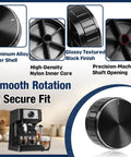 Premium Aluminum Knob Replacement For Stilosa EC260BK Espresso Machine, Easy Turn Dial, Smooth Mode Selection, Durable Black Alloy Exterior, Direct Replacement For Precise Controls And Reliable Brewing close-up