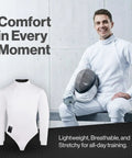 Men's 350N Fencing Jacket Pro-Grade Protection Breathable Lightweight Stretch Uniform for Foil Epee Saber Competition Ready