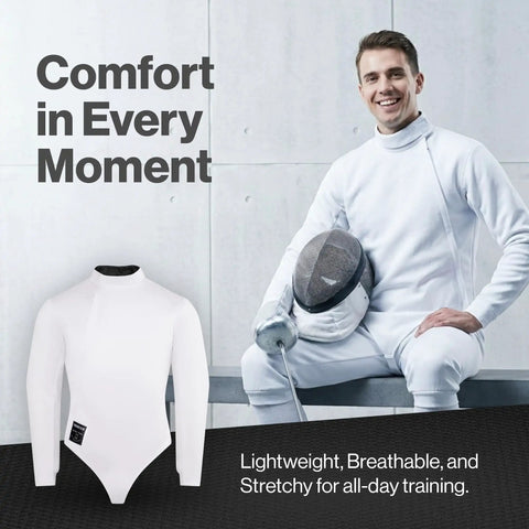 Men's 350N Fencing Jacket Pro-Grade Protection Breathable Lightweight Stretch Uniform for Foil Epee Saber Competition Ready