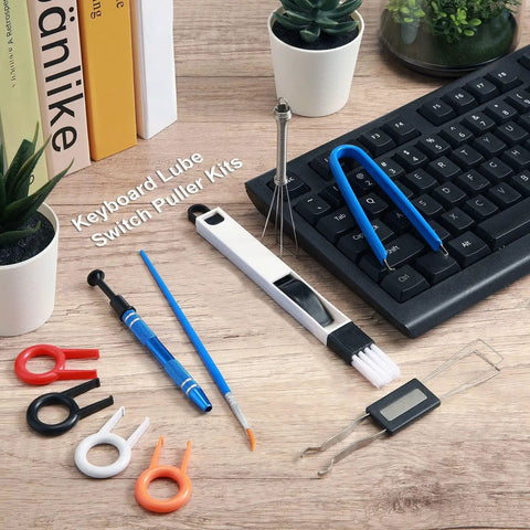 12 Pack Keyboard Lube Switch Puller Kits With Key Cap Remover Tools For Mechanical Keyboards, IC Chip Puller, Wire Shaft Puller