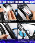 Disco Bike LED Light Kit 4 Pack With 2 Wheel Lights, 1 Frame Light, 1 Headlight Battery installation instructions