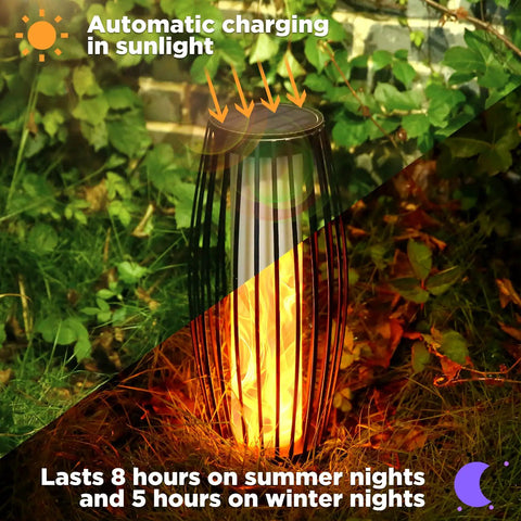 Outdoor Solar Lantern With USB Rechargeable Battery Waterproof LED Garden Light In Birdcage Metal Decor Style glowing outdoors