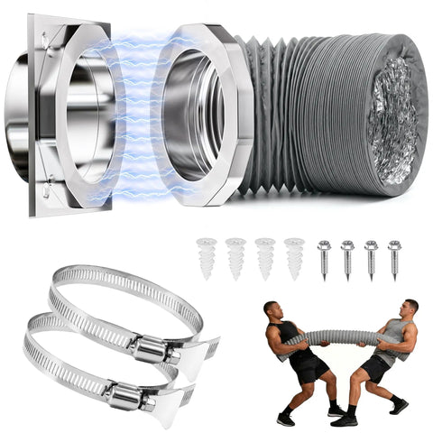 Magnetic Dryer Vent Connector With Quick Connect Hose Coupling And Strong Magnetic Seal For No Fuss Easy Install For 4 Inch Dryer Vent