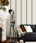 Charcoal Langston Peel And Stick Wallpaper With Woven Texture Removable And Repositionable Safe On Walls Perfect For Dyi Accent Walls 20.5 In Wide By 18 Ft Long in living room with decor
