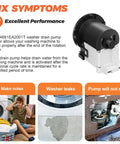 2026 Upgraded Washer Drain Pump Motor Replacement 4681EA2001T 4681EA1007G AP5328388 black and white front-load washer pump