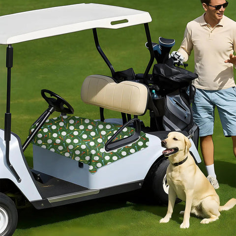 Hella Comfy Golf Cart Seat Covers Smooth Daily Ride Towel Blanket For Universal Two Seater Non Slip Durable Fabric on golf cart.