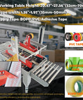 Pro Grade Automatic Carton Sealer Featuring Double Flap Tape Sealing Machine with adjustable height and tape width shown.