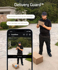 Package delivery detected by Dual Camera Video Doorbell 2K HD Wireless Battery Powered With HomeBase No Fuss Dual Motion Detection.