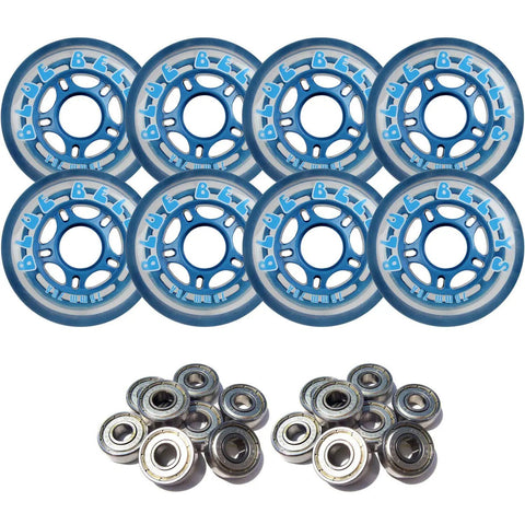 76mm 78A Inline Skate Wheels With ABEC 5 Bearings For Indoor And Outdoor Use, Multi Purpose Roller Wheels For Hockey Recreational Fitness