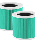 2-Pack air purifier filters for HY1800, green cylindrical design, compatible with CHIVALZ, Morento, Loytio, Honeyuan, AYAFATO purifiers