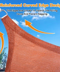 Rust Red Sun Shade Sail 11x25 Feet Custom Size Rectangle Canopy Cover With 95 Percent UV Blocking for patio, reinforced edge detail