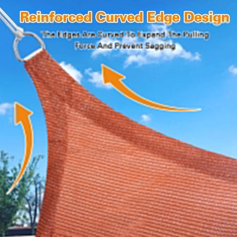 Rust Red Sun Shade Sail 11x25 Feet Custom Size Rectangle Canopy Cover With 95 Percent UV Blocking for patio, reinforced edge detail