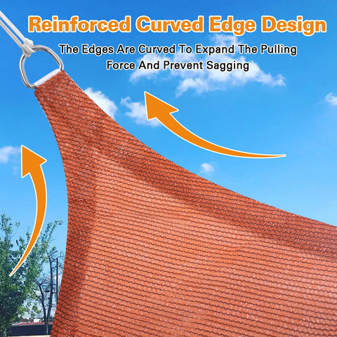 20x26 Ft Sun Shade Sail Canopy For Outdoor Patio And Deck In Rust Red Rectangle Shade Cloth Made From 185GSM HDPE With 95 Percent UV Block