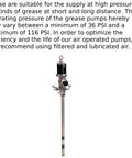 Air Operated Grease Pump Industrial Grade 40 To 1 For RAM Compatible Lubrication Systems with metal rod and fittings