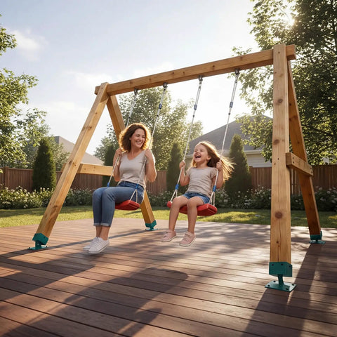 Beefy Heavy Duty Swing Set Brackets Kit For 4x4 Posts 3.6x3.6 Actual, Leveling Hardware With 1250 Lb Per Unit Capacity, 45 To 60 Degree Angle, Stainless Steel Anchor Kit For Uneven Grass And Wooden Ground, 4 Pack