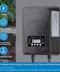 Powerful 300W Low Voltage Landscape Transformer With Timer And Photocell Sensor Waterproof displaying LED screen