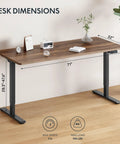 Large Dual Motor Electric Standing Desk 71 By 32 Inch Black Walnut, 198 Lbs Heavy-Duty Capacity, Smooth Height Adjustment