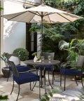 Waterproof Outdoor Chair Cushions 19 x 19 x 3 Inches Set Of 2 With Handles And Adjustable Straps Blue on patio chairs