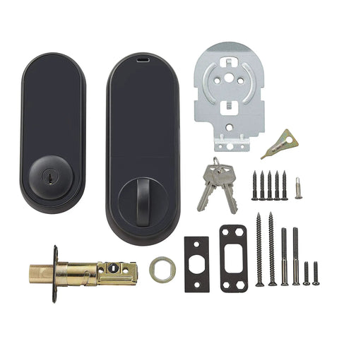 Contemporary Electronic Touchscreen Keypad Deadbolt Door Lock With One Touch Locking, ANSI Grade 2, components included