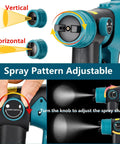 Boss Level Cordless Paint Sprayer Built Tough For Makita 18V Batteries 1000Ml Hvlp Tank showing adjustable spray pattern for versatile use.
