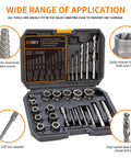 Left Hand Drill Bit And Screw Extractor Set For Damaged Bolts And Stripped Screws Cobalt HSS EZ Out Kit DIY Friendly product