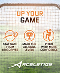 Baseball Net For Batting Cage 7 By 4 Feet Pitching Screen Softball Pitching Net With Body Protector branding image