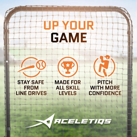 Baseball Net For Batting Cage 7 By 4 Feet Pitching Screen Softball Pitching Net With Body Protector branding image