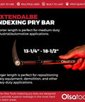 Heavy Duty Adjustable Pry Bar Extending 14 To 19 Inches With Multiple Angle Locking Design Tough As Nails Steel Build for Automotive Use