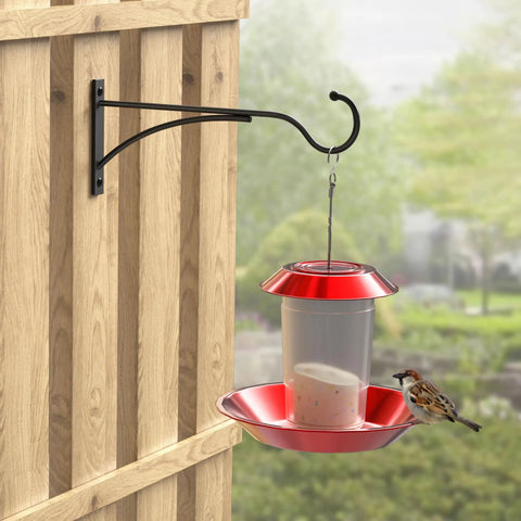 Built Tough 11 Inch Plant Hanger Hooks 2 Pack Heavy Duty Metal Wall Mount Brackets For Hanging Baskets Bird Feeders Wind Chimes And Lanterns Matte Black Backyard Ready Kit