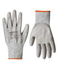 Cut Resistant Safety Work Gloves Level A2 Polyurethane Coated For Dexterity And Grip Touch Screen Compatible Machine Washable General Duty Large Size 9 Grey 6 Pair