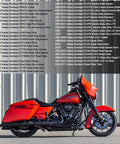 Beefy Sintered Copper Brake Pad Kit For Harley Touring Bikes 08 22 Road King FLHR FLHX Street Glide on orange motorcycle