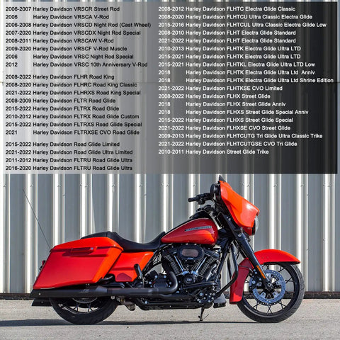 Beefy Sintered Copper Brake Pad Kit For Harley Touring Bikes 08 22 Road King FLHR FLHX Street Glide on orange motorcycle