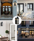 Motion Sensor Outdoor Wall Light With Dusk To Dawn Function Water Ripple Glass Exterior Lantern Easy Mount Porch Garage Sconce For House Clear Glass Weather Resistant Energy Efficient Nightlight in various outdoor settings