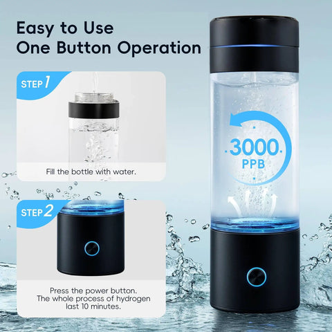 Hydrogen Water Bottle Generator 4 In 1 Portable Machine Delivers 3000 PPB Hydrogen SPE And PEM Technology instructions