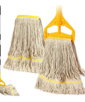 Two Pack 20Oz Heavy Duty Cotton Mop Set With 63 Inch Stainless Steel Handle For Industrial Cleaning Commercial Grade Replacement Mop Heads For Home And Office Floors