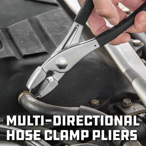 Two Direction Hose Clamp Pliers For Tight Spaces With Cross Groove Jaws And Wide 16mm Jaw Surface Grips Fuel Lines And Radiator Hoses